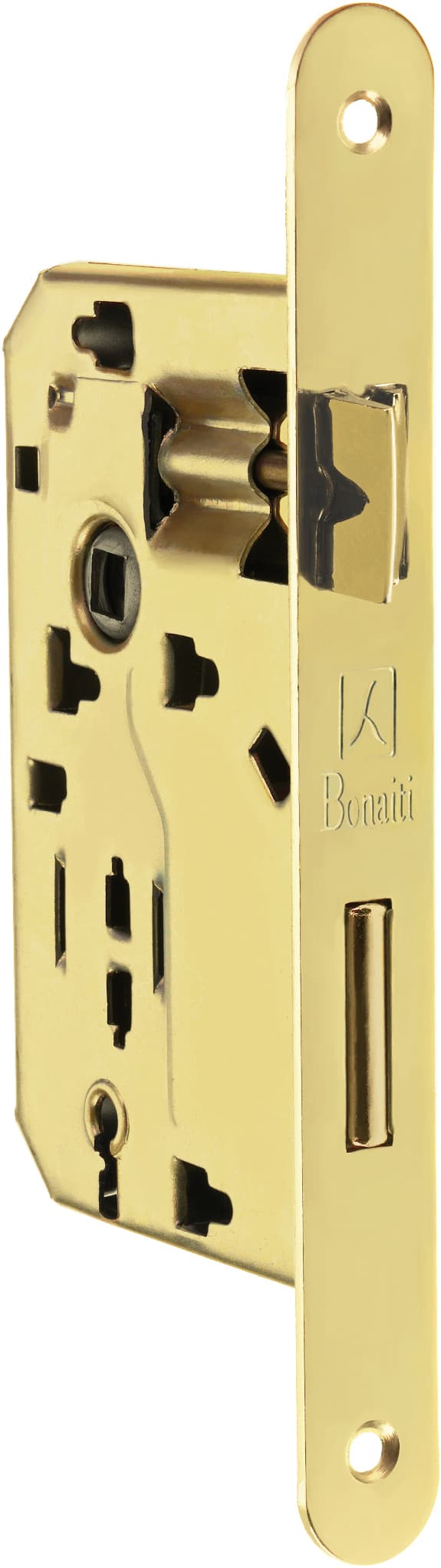 Serratura Legno Patent Inf. B Tondo Art. 042T Ottonato Lucido E.40 Bonaiti - 2