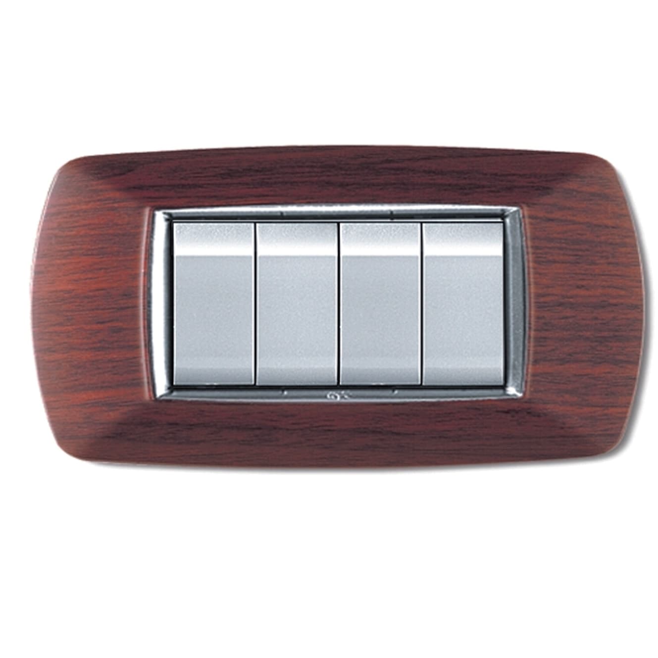 Placca Life Living Plast Legno Scuro 4P Elettrocanali - 2