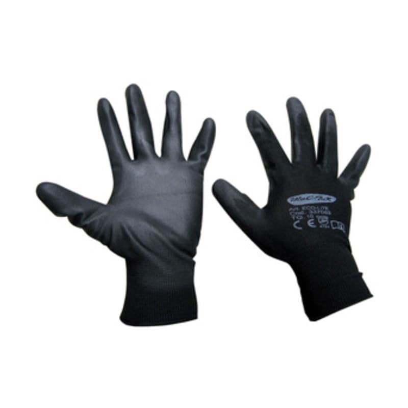 Guanti da Lavoro Nylon Poliuretano Eco Lite Nero Taglia 10 12 Paia - 2
