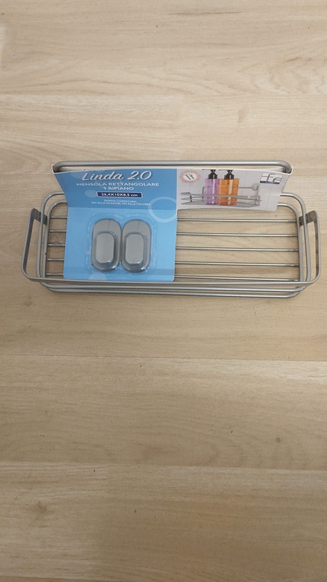 Mensola Doccia Rettangolare 1 Ripiano Metallo Made in Italy - 2