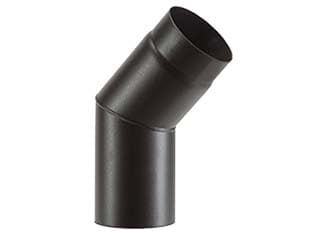 Gomito 45 ° Porcellanato per Stufe a Legna Nero Opaco Ala Smalto Cod 363259 - 2