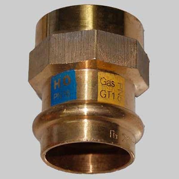 Raccordo Bronzo Diritto Femmina a Pressare 18 x 1/2 Made in Italy - 2