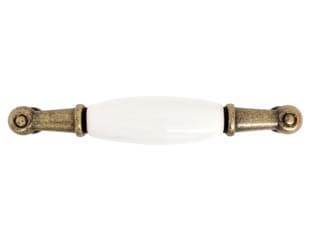 Maniglia per Mobili in Porcellana MOD.M30,00 Bianca 107 MMX18H 5 Pezzi - 2