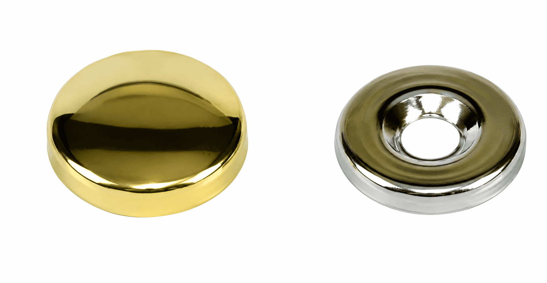 Borchie Copriviti Bombate Ø 16 mm Ottone Lucido 200 Pezzi - 2