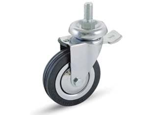 Ruote a Forcella in Gomma con Perno e Freno 155BISB Ø 100 mm MMX24 Perno Ø - 2