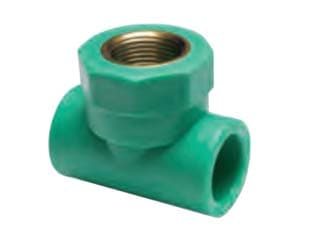 Raccordo a T Filettata Femmina in Ppr PN25 F Ø 20 mm MMX½X20 Atp 5 Pezzi - 2
