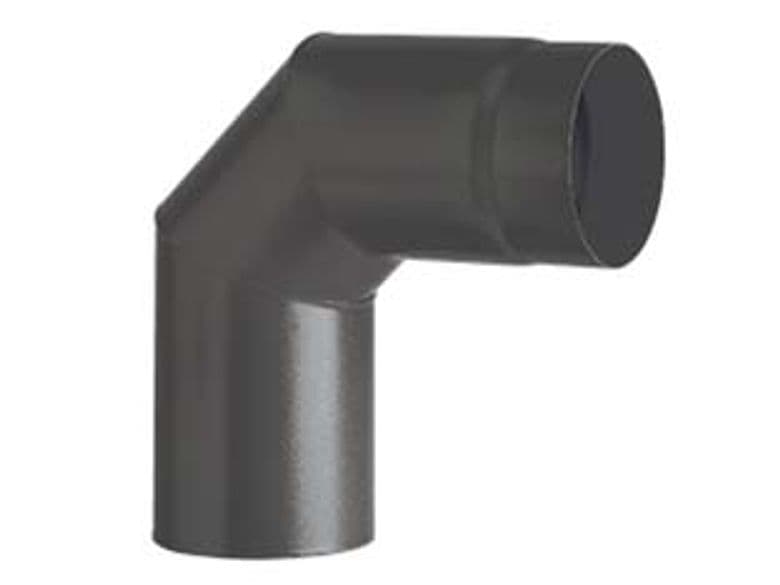 Gomito 90 ° Porcellanato per Stufe a Legna Nero Opaco Ala Smalto Cod 363211 - 2