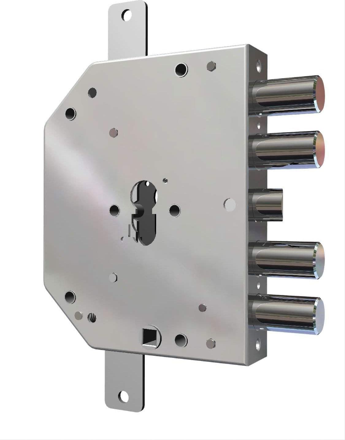 Serratura Metallo Applicare 2155 Pen Bloc Fl Cr F.sagom M2 Tripl con Scr