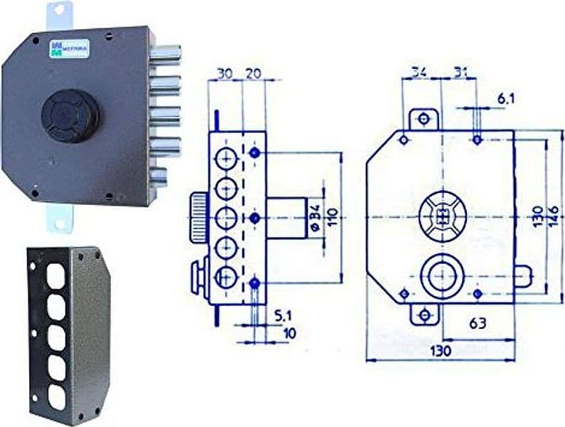 Serratura Legno Applicare 30631 Mottura C.pompa M4 Tripl con Scr 8214554
