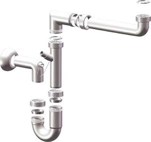 Sifone Scarico Pp Salvaspazio 1 Vasca con 1 Attacco Bianco 40 mm 5 Pezzi – Autres