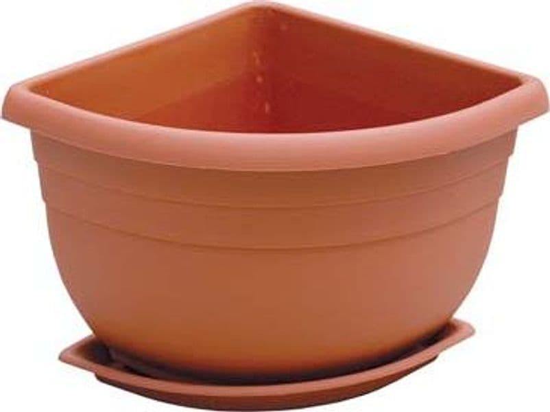 Vaso con Sottovaso Angolare Angelica Ics 21 x 21 cm 18 cm 4 Pezzi