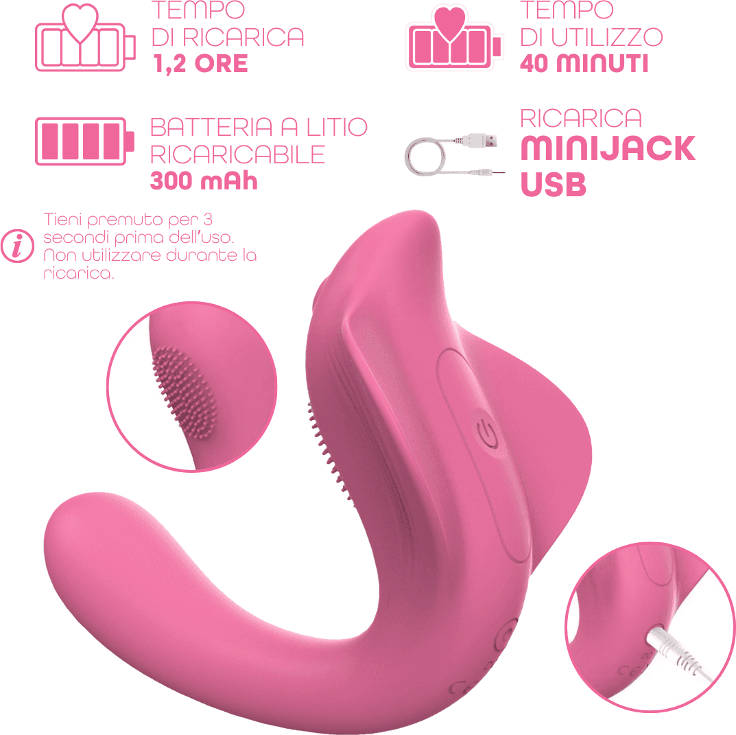 Vibratore a U clitoride e punto G con controllo tramite app in morbido silicone - 12