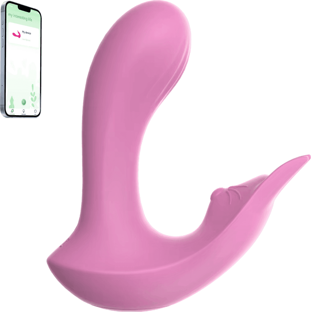 Vibratore Doppia Stimolazione Orina in Silicone 2in1 Punto G e Clitoride con App - 10