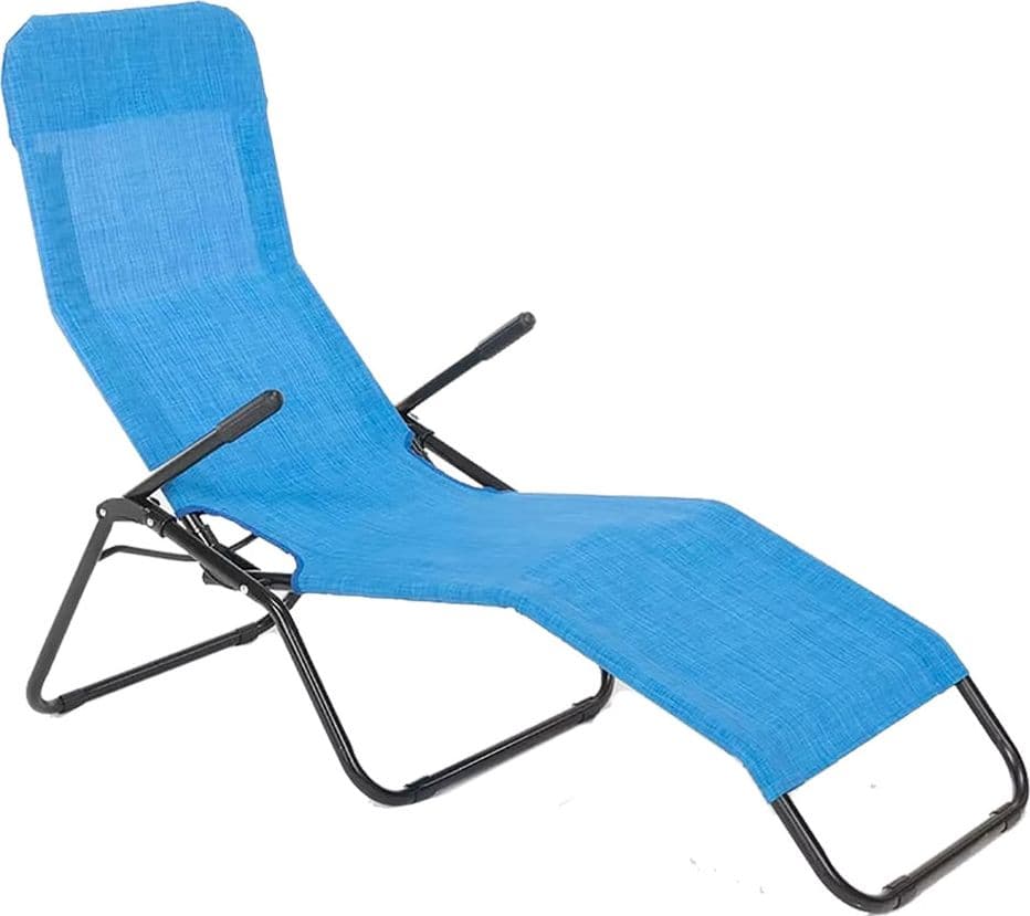Sdraio Pieghevole con Braccioli Telo Lif Tropea Blu - 2