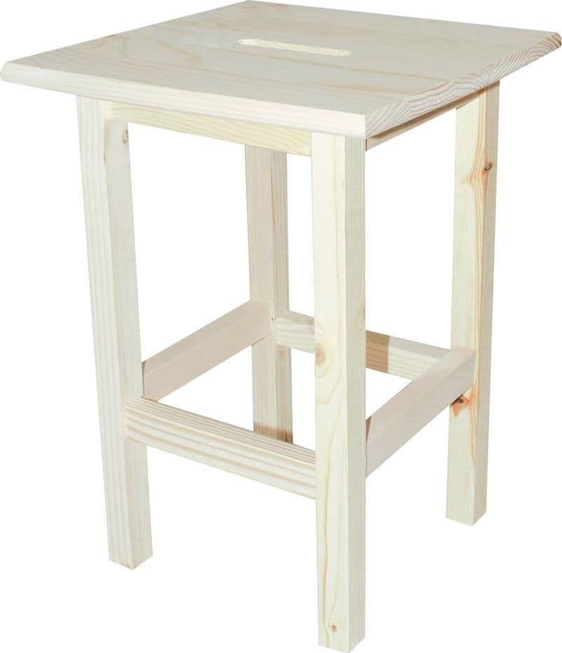 Sgabello Legno Chiaro Alto 30 X 30 X 45 cm - 2