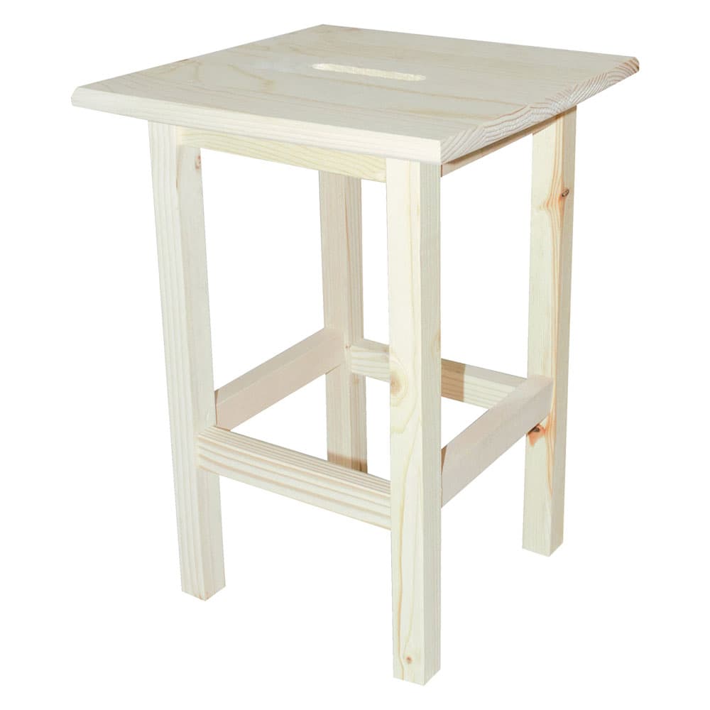 Sgabello Legno Chiaro Alto 30 x 30 x 45 cm - 2