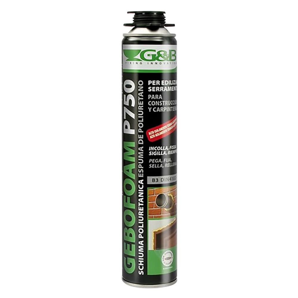 Schiuma Poliuretanica Tipo P per Pistola G&b Gebofoam 12 Pezzi in Alluminio 750 ml