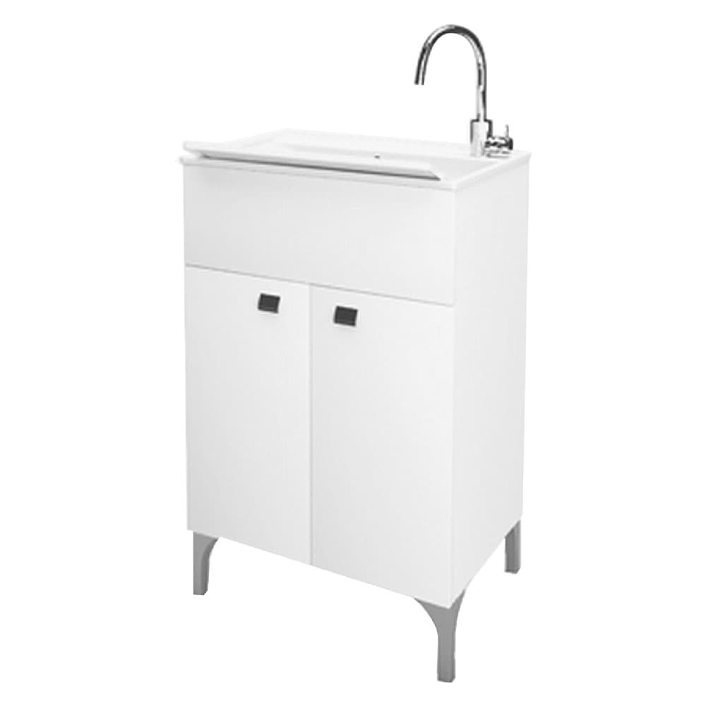 Mobile Lavatoio Anta Doppia Savinidue Bianco Lucido 50 x 50 x 83 cm - 2