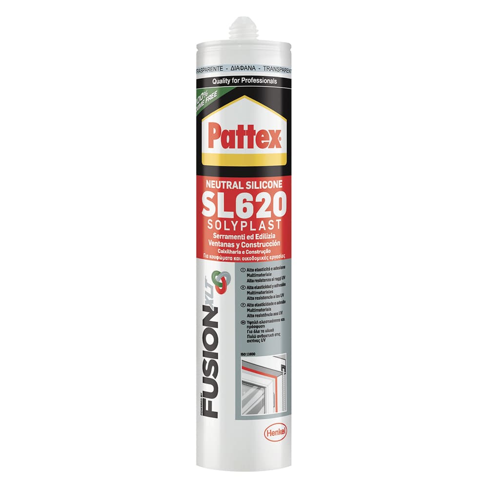 Silicone Neutro per Edilizia e Serramenti 'Solypla Alluminio Pattex 300 ml - 2