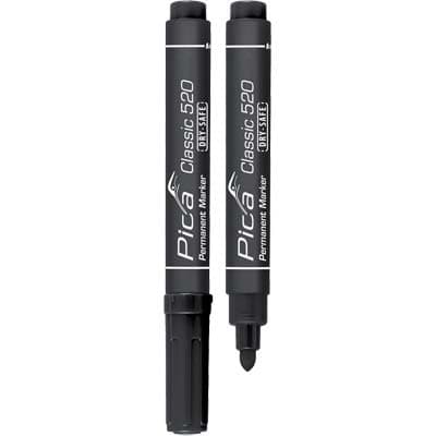 Pennarello Classic 520 a 46 Pica Nero Punta Tonda 10 Pezzi - 2