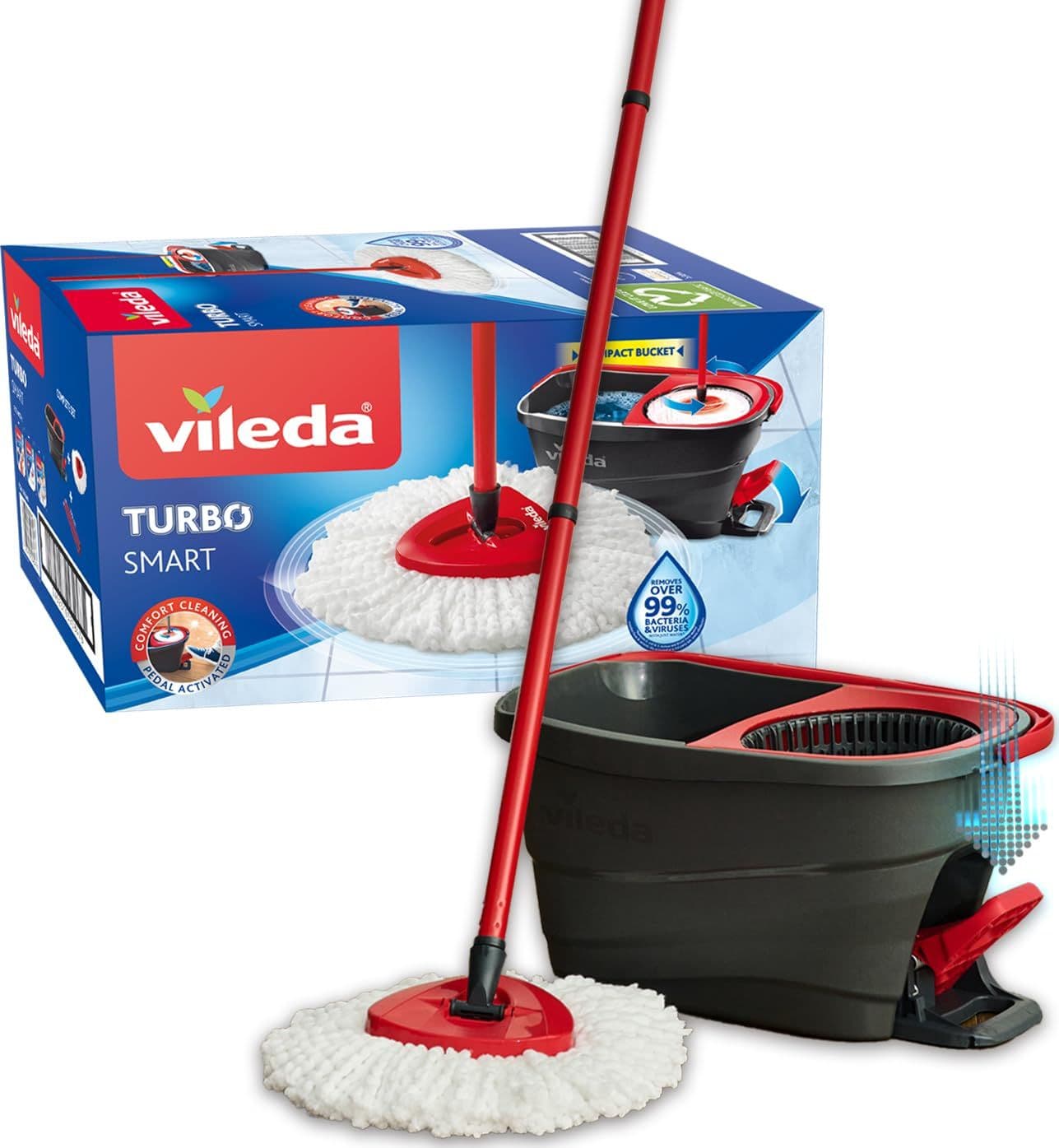 Sistema Lavapavimenti Supermocio Turbo Smart con Secchio a Pedale e Fiocco - 9