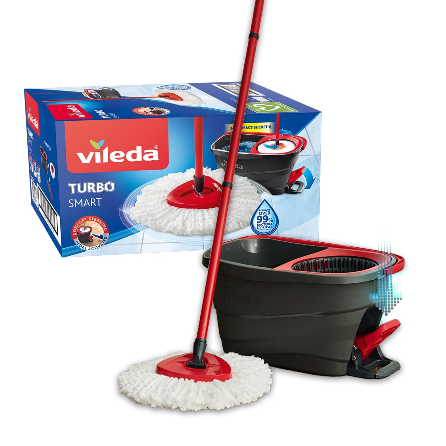 Sistema Lavapavimenti Supermocio Turbo Smart con Secchio a Pedale e Fiocco - 9