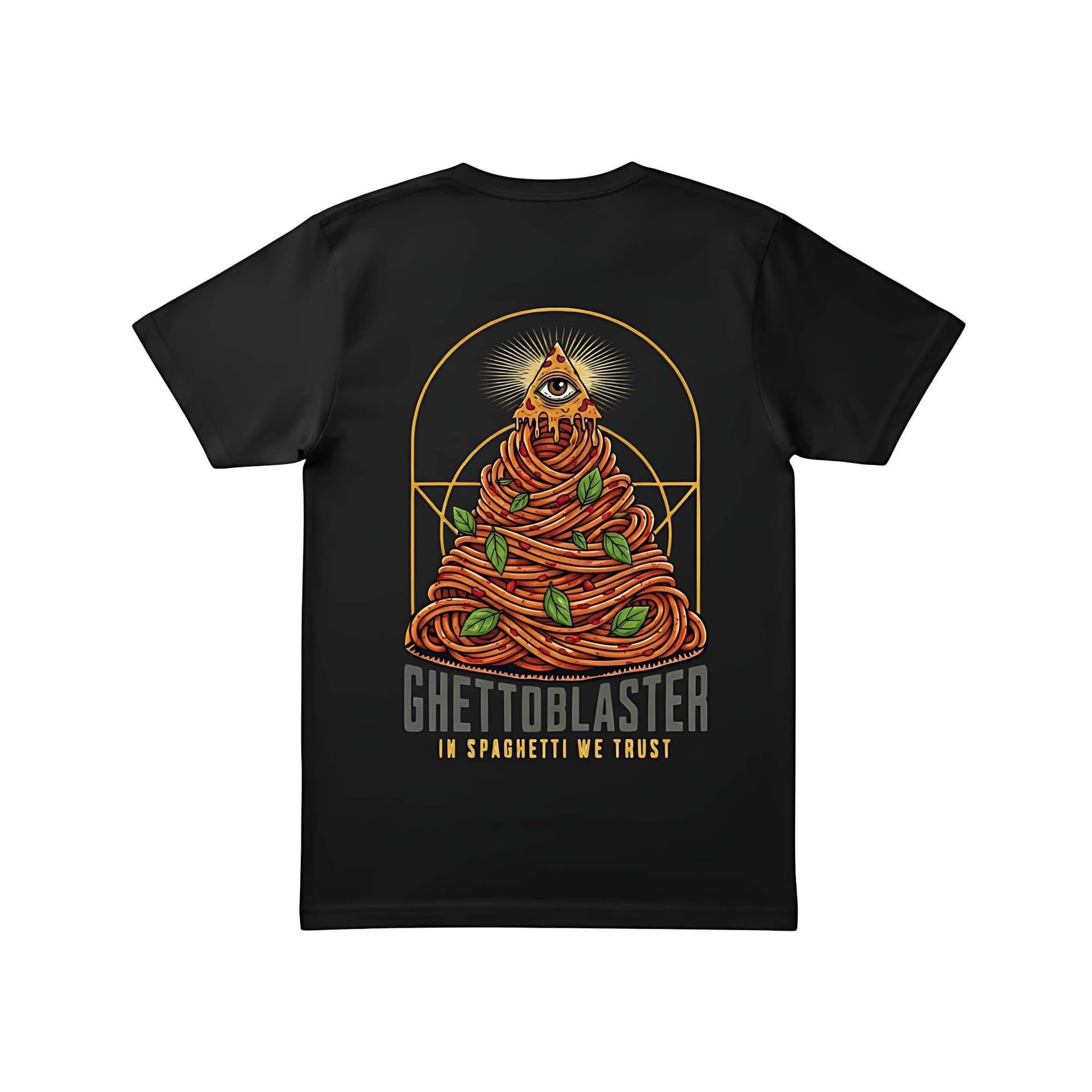 T-shirt Ghettoblaster Spaghetti Trust black in Pasta lunga Glad Store - Genova, commercioVirtuoso.it