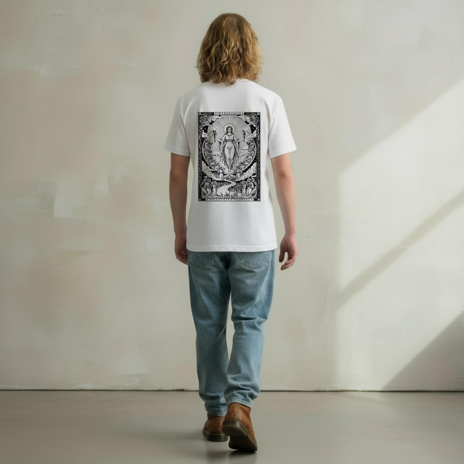 T-shirt Ghettoblaster Paradise white in T-shirt Glad Store - Genova, commercioVirtuoso.it