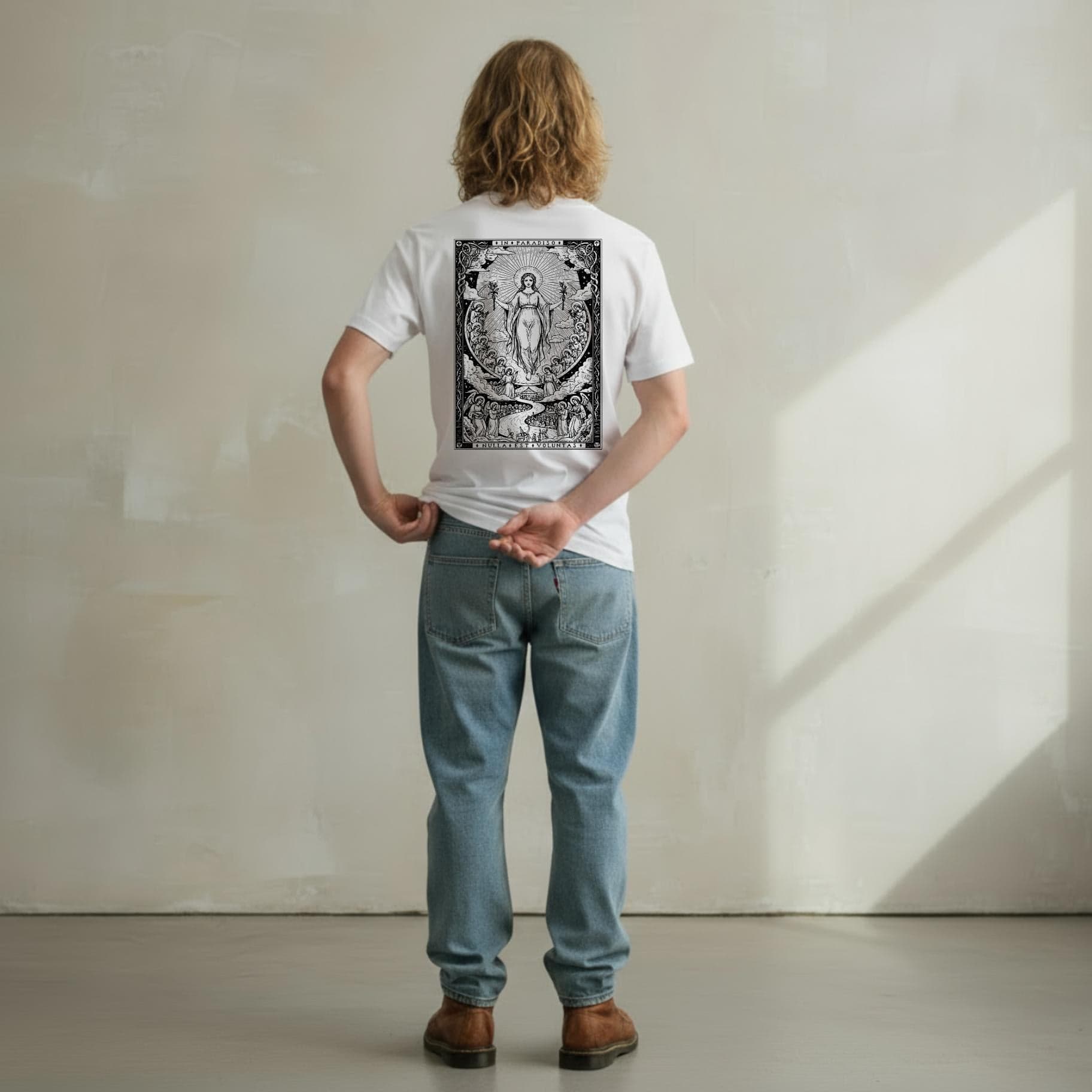T-shirt Ghettoblaster Paradise white in T-shirt Glad Store - Genova, commercioVirtuoso.it