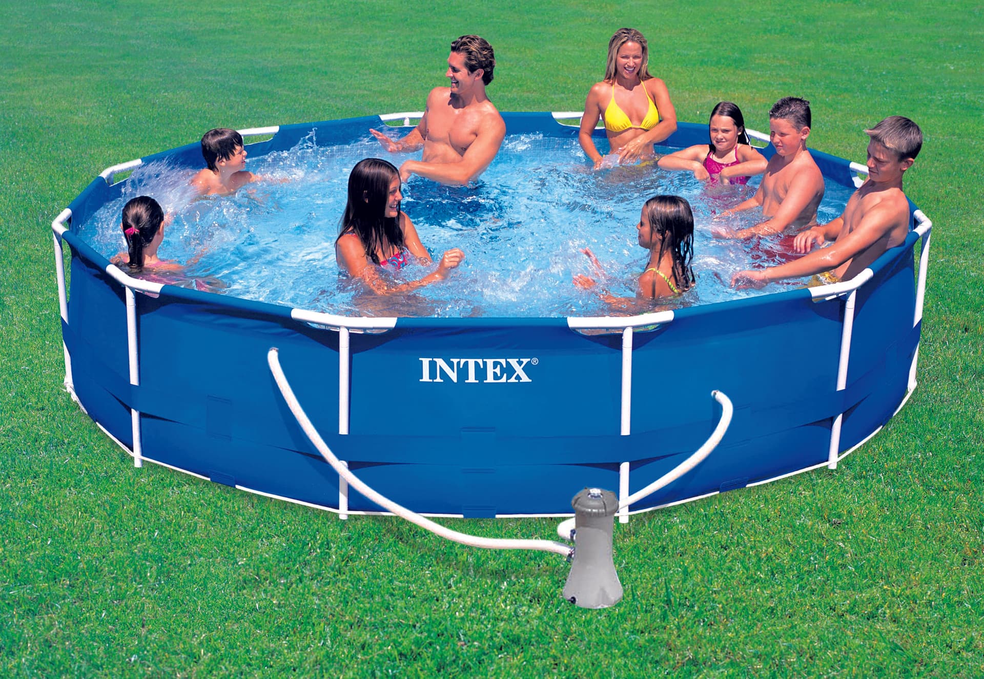 Piscina Tonda Frame Telaio Portante con Pompa Filtro Ø Cm 366 x 76 H Intex - 6