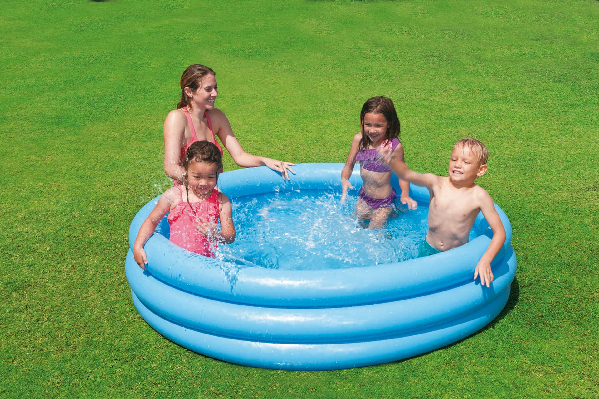 Piscina Tonda Gonfiabile Crystal Blu Cm 147 x 33 H (L 330) Intex - 5