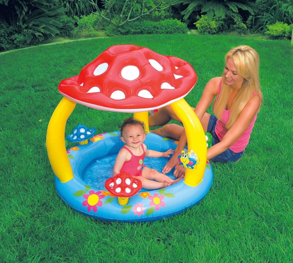 Piscina Tonda Gonfiabile Baby Fungo Cm 102 x 89 H (L 45) 2 Pezzi Intex - 5