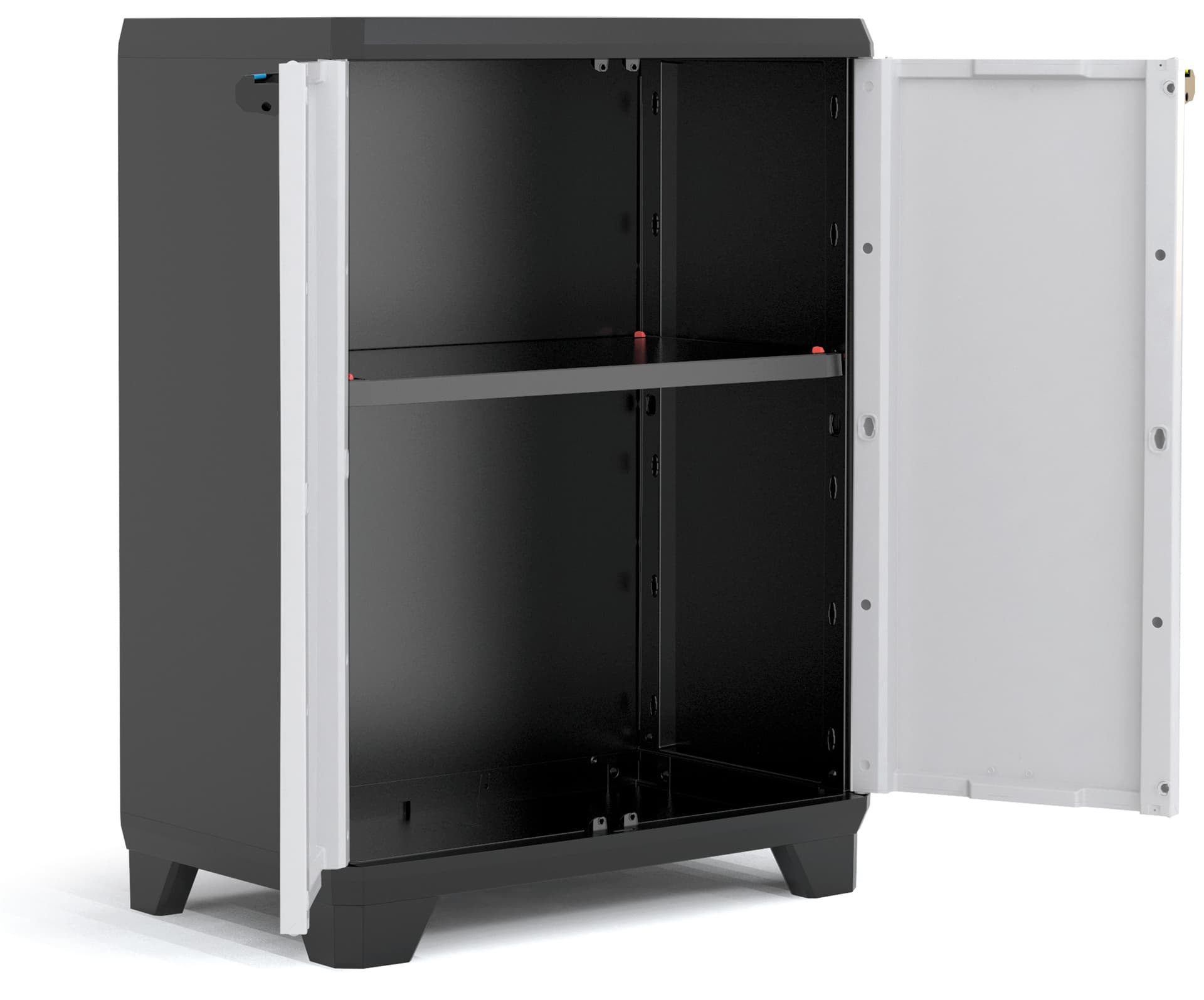 Armadio Basso Linear in Resina con Ripiano Regolabile Colore Ore Grigio - 8
