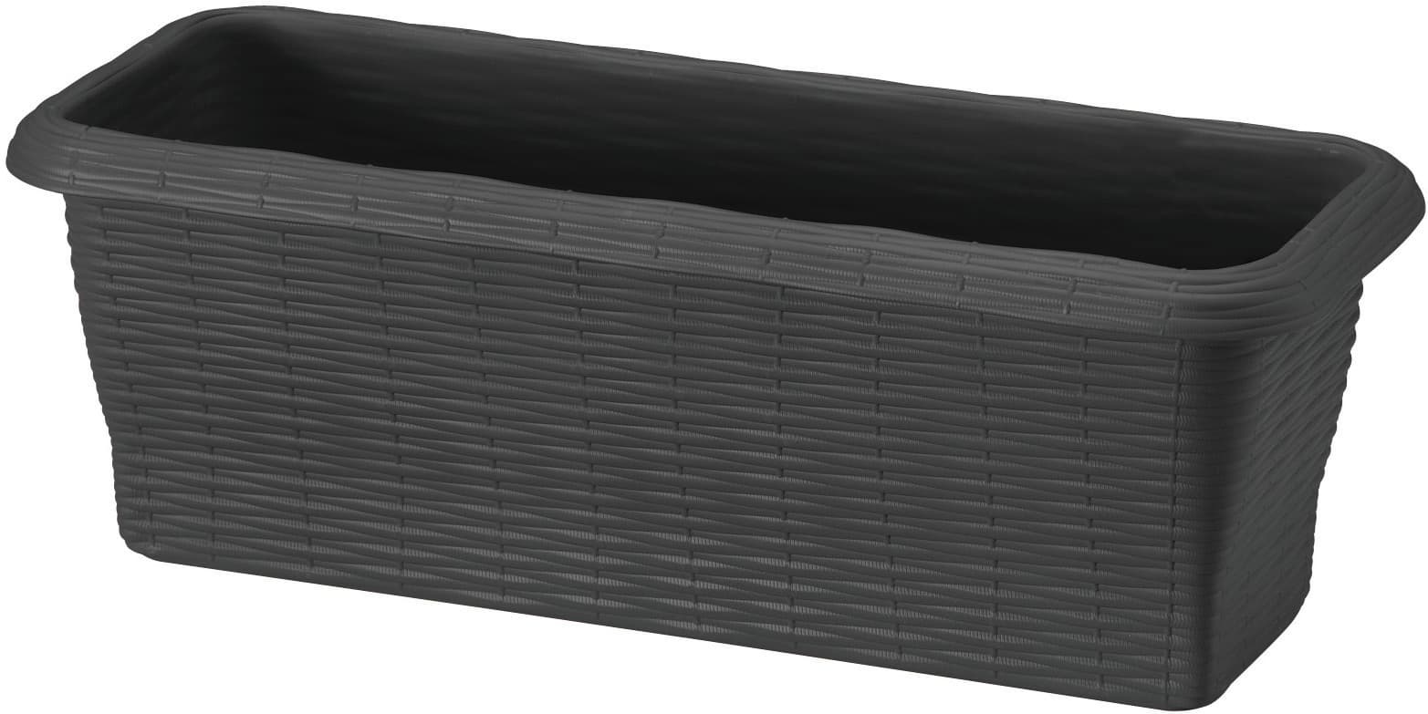 Fioriera Rettangolare Paglia Normal Colore Antracite Cm 60 x 20X17 5 H Bama - 3