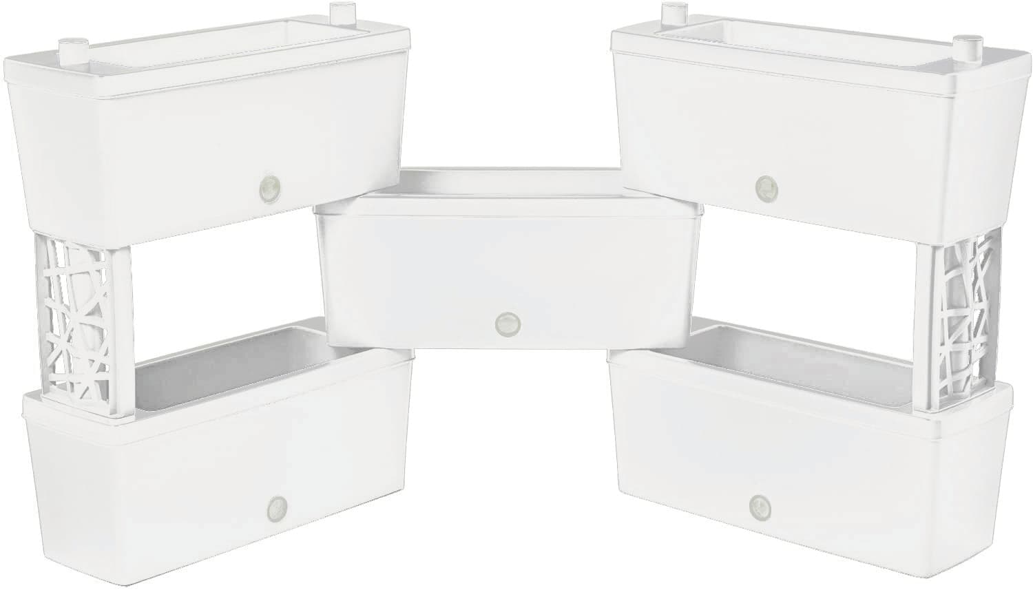 Kit Fioriera Rettangolare Brick 5 Pezzi. Colore Panna Cm 60 x 23X27 H Bama - 3