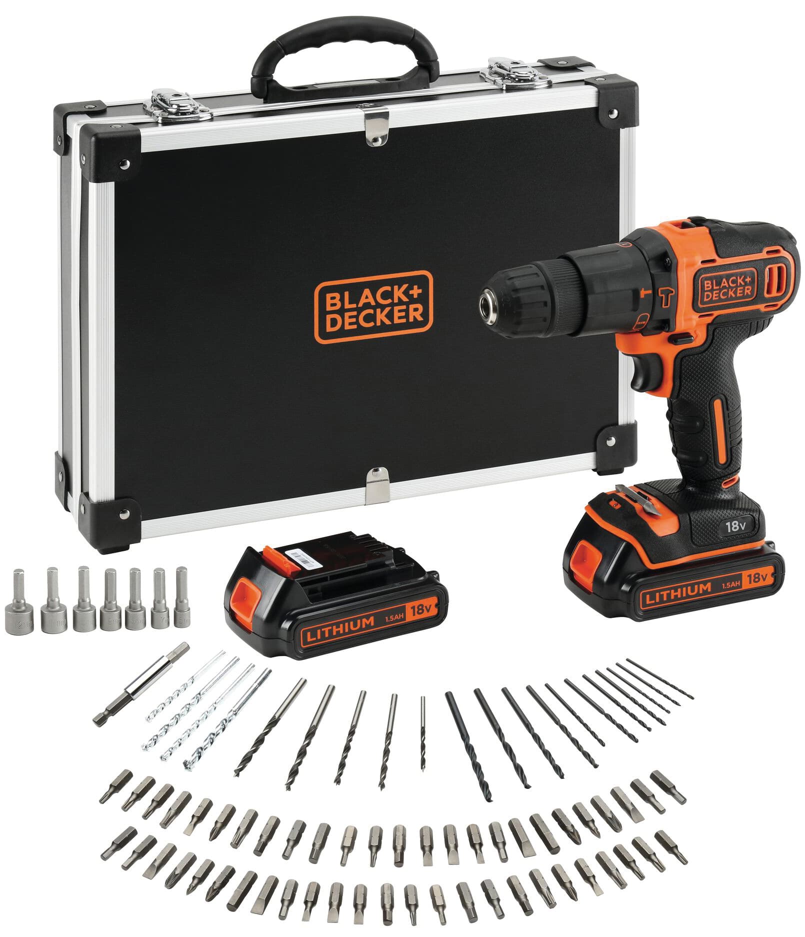 Trapano Avvitatore a Percussione BDCHD18BAFC Qw 18 V 2 Batterie 1 5 Ah + 80 - 4