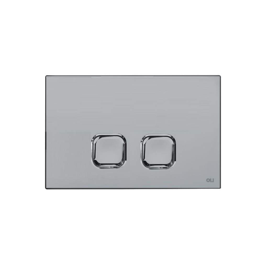 Placca Plain Cassetta Incasso Doppio Scarico Slim Cromo 070827 Oli - 5