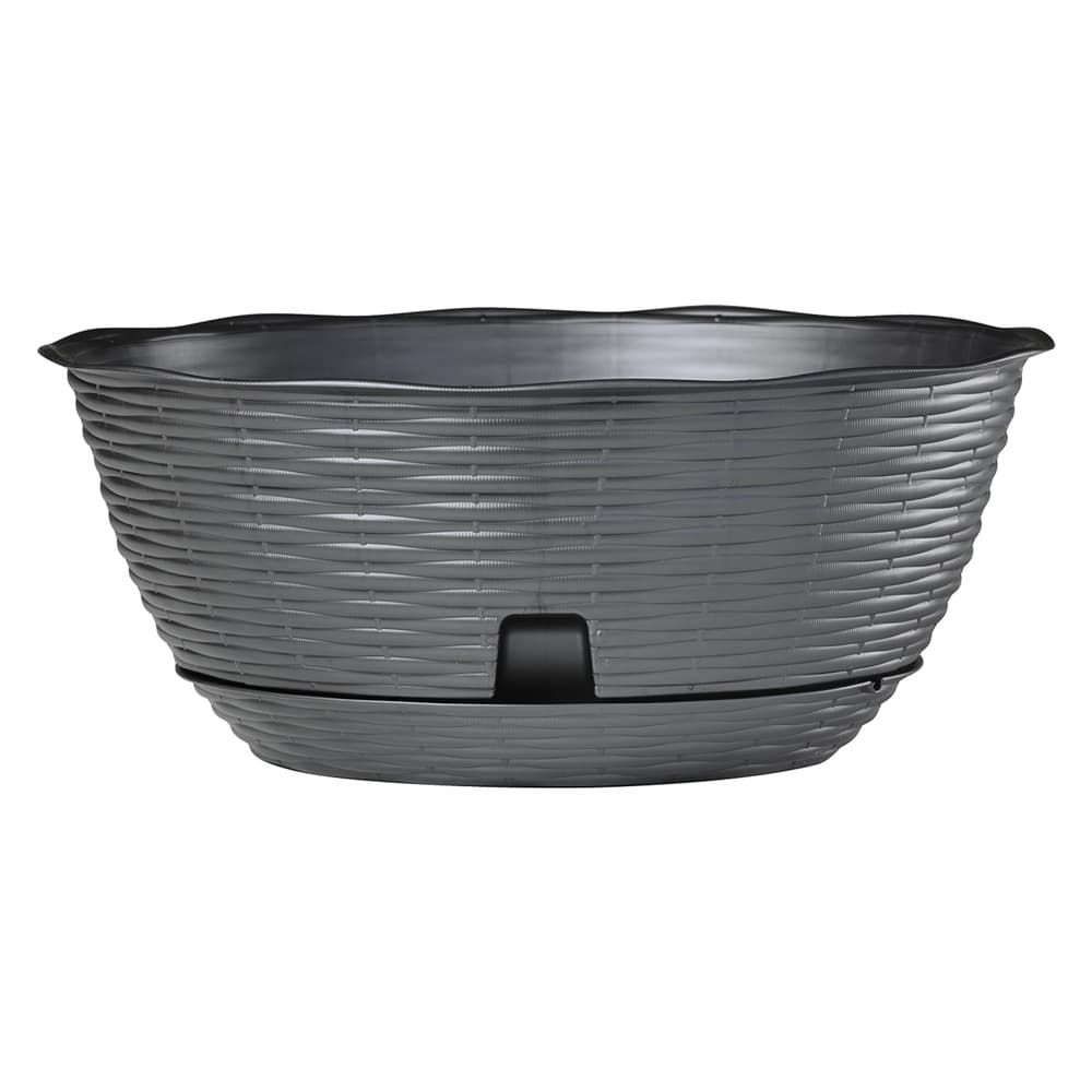 Ciotola per Fiori Ø Bama Paglia 12,5 lt Antracite 10 Pezzi 40 x 17 cm - 3