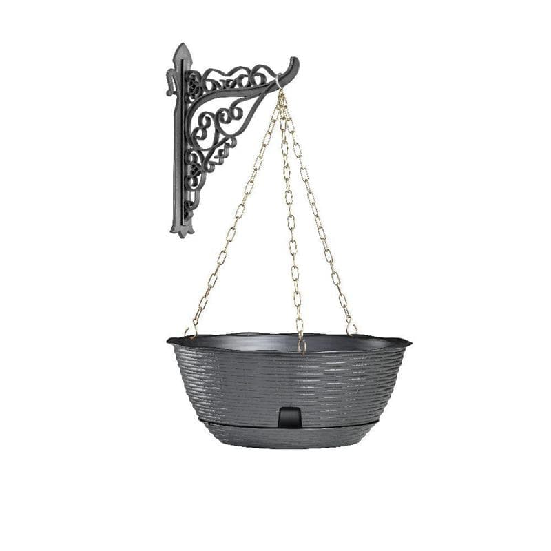 Ciotola per Fiori Kit Appendibile Ø Bama Paglia Antracite 30 x 13 cm - 3