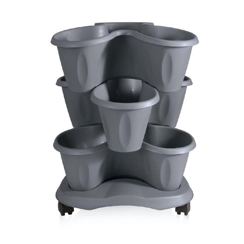 Set Vaso Ø Bama Trifoglio 6 lt Grigio 40 x 51 cm - 4