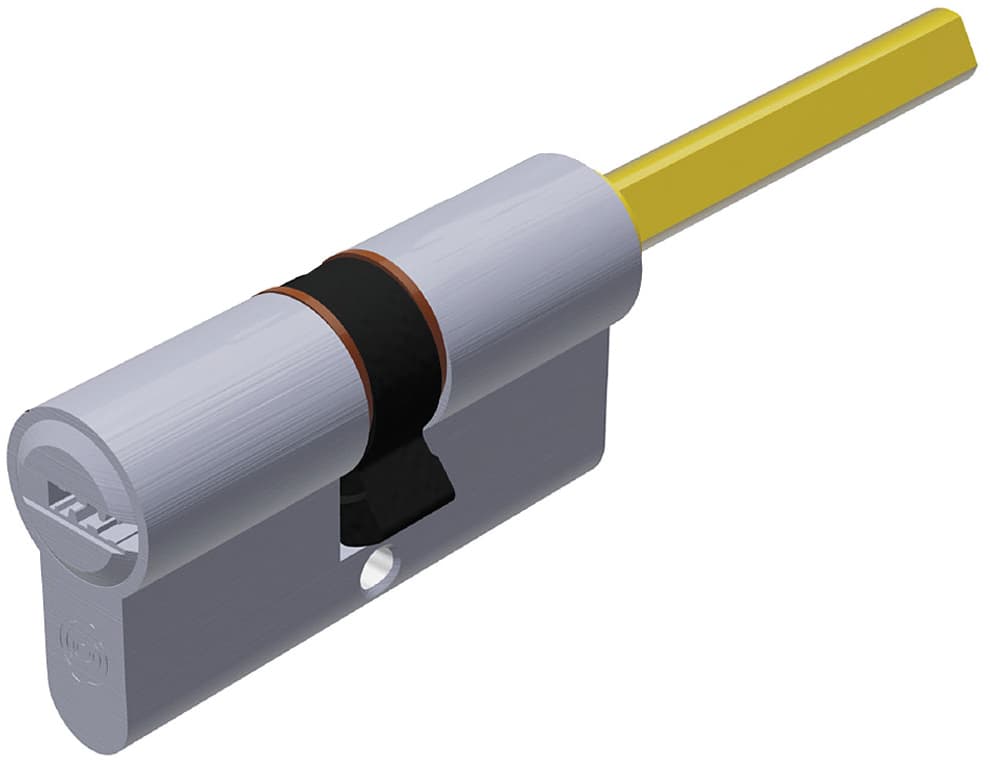 Cilindro Cromo Satinato EVOK1 con Codolo 5 Chiavi Mm 80 (30+50) Securemme - 4