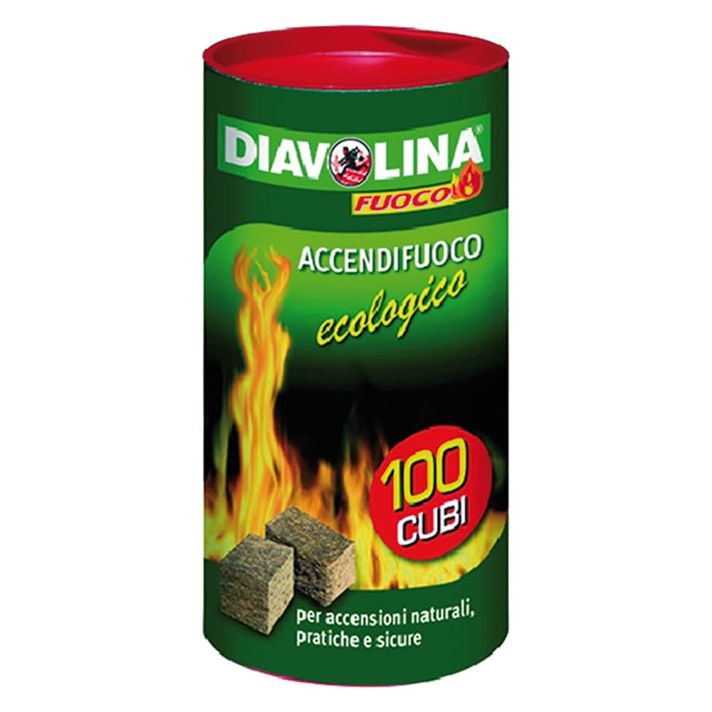Diavolina 100 Cubi Art 15317 6 Confezione Accendifuoco Ecologica