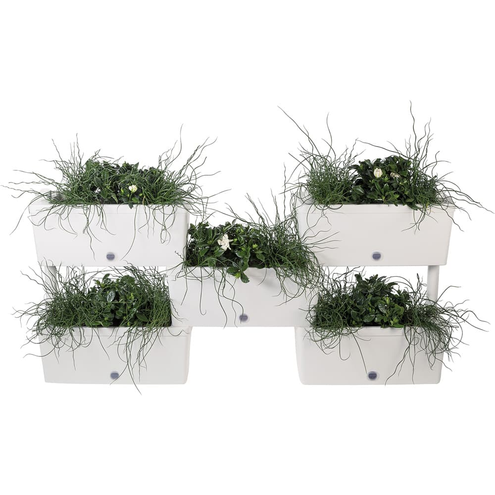 Kit Fioriere Componibili Bama Brick Colore Panna 5 Pezzi - 6