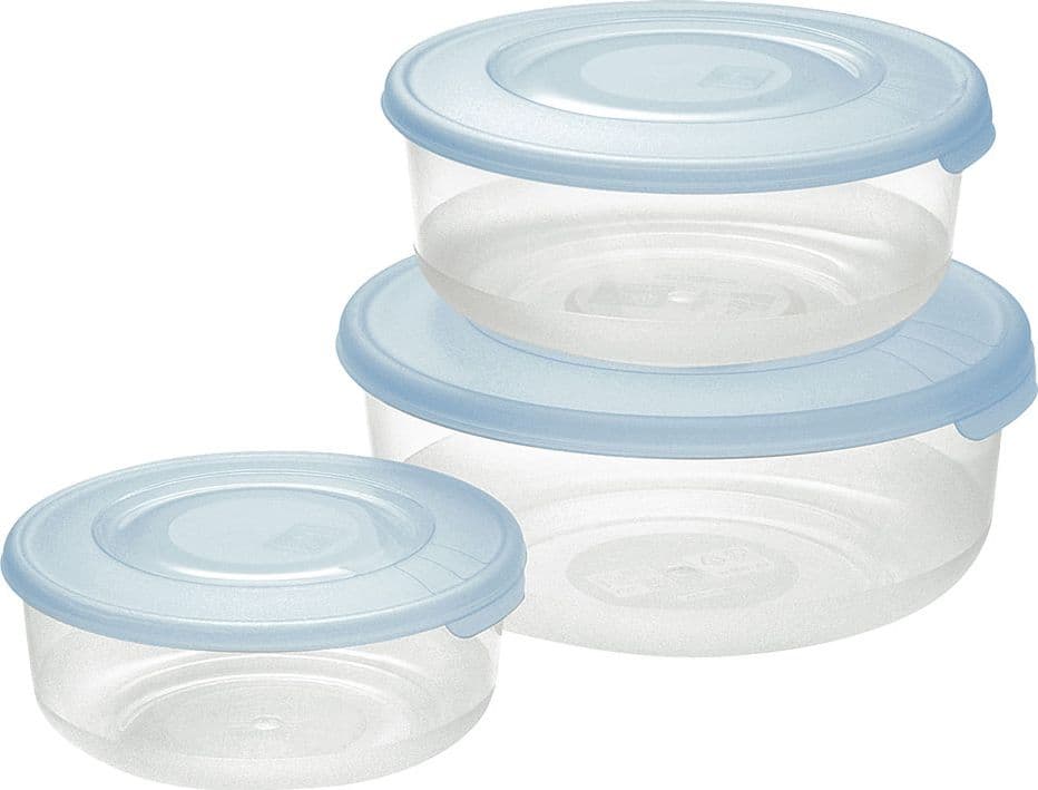 Contenitore Tondo Tontarelli Frigo Box Plastica Set Coperchio Trasparente - 5