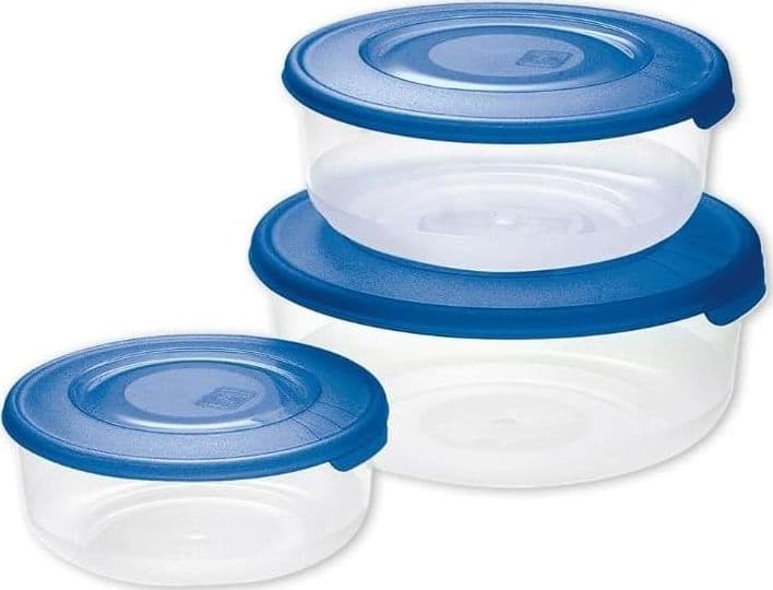 Contenitore Tondo Tontarelli Frigo Box Plastica Set Coperchio Trasparente - 5