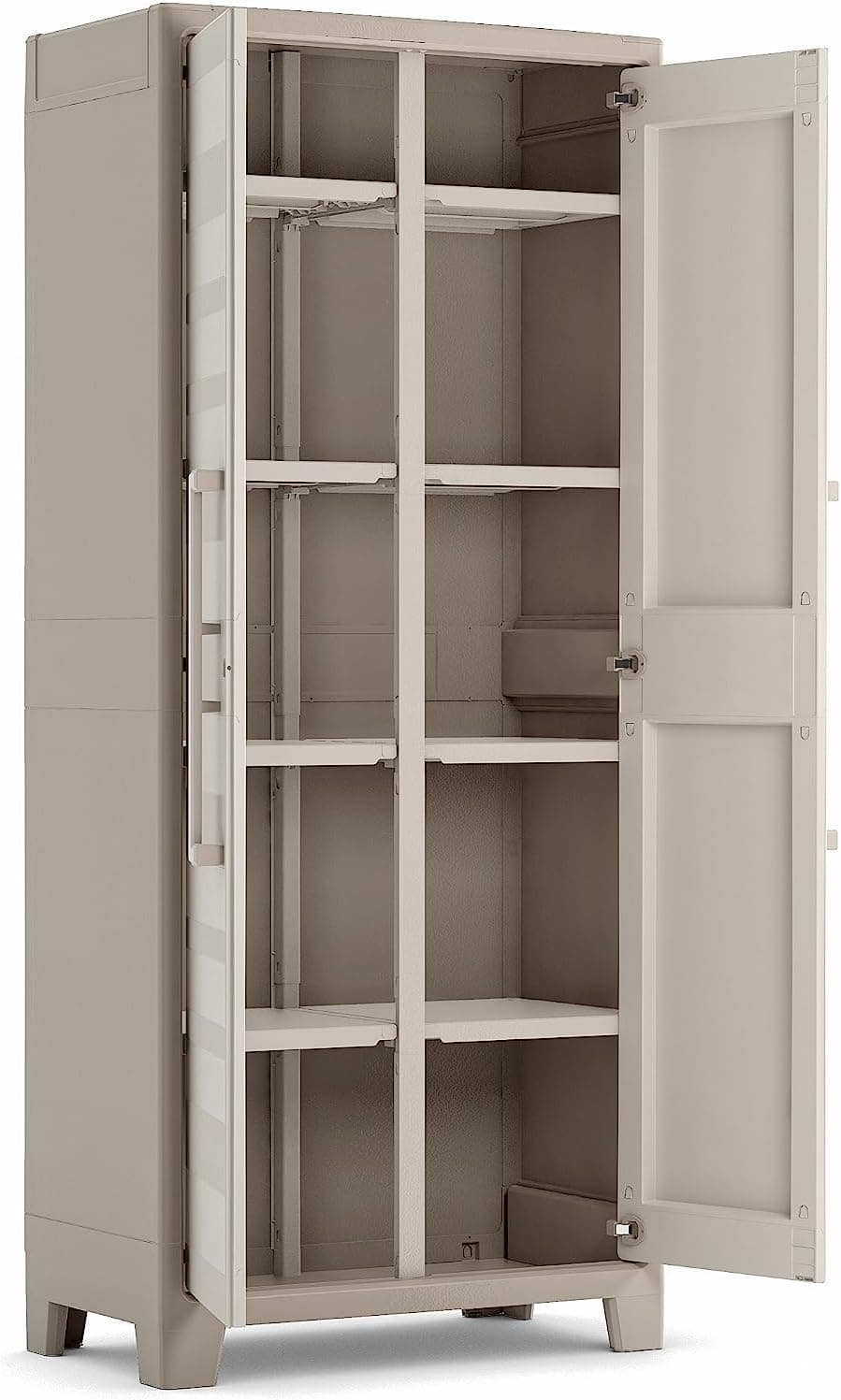 Armadio Resina 8 Ripiani Ribaltabili Beige - 11