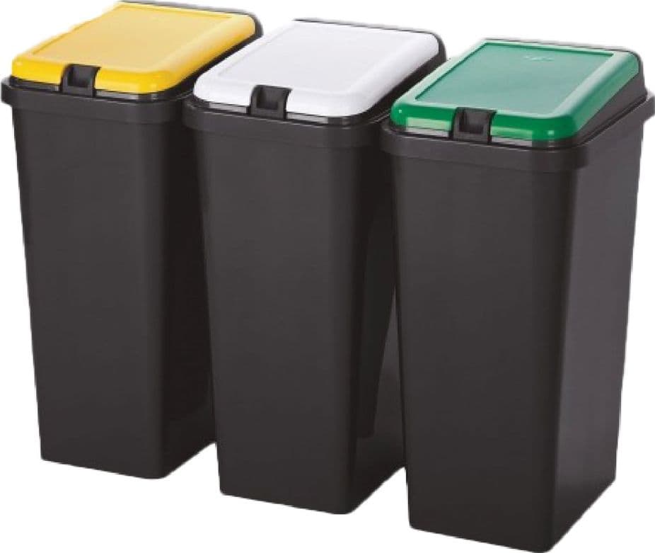 Pattumiera Raccolta Differenziata Set ' Tontarelli 45 Lt 29 X 39 X 64,2 cm - 3