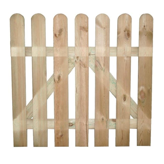 Cancello Steccato Legno Recinzione 6 Lamelle 100 x 80 cm 15 x 90 mm - 7