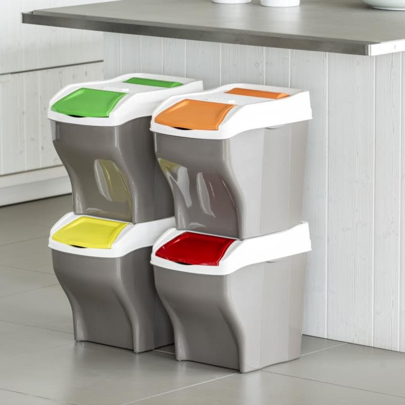 Pattumiera Raccolta Differenziata Set H Bama Poker 27 lt 30 x 40 x 37,5 cm - 9