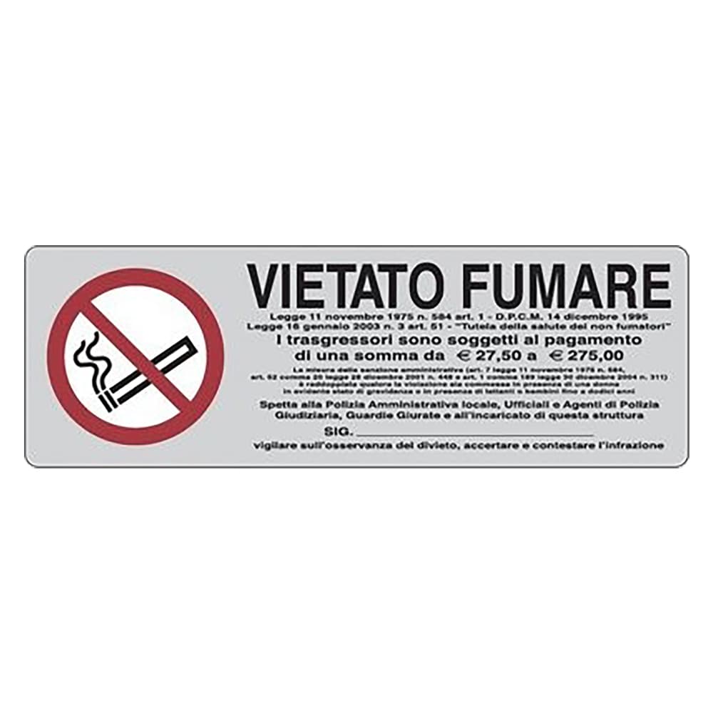 Etichetta Segnaletica Vietato Fumare Legge 11 Novembre 1975 N 584 10 Pezzi - 3